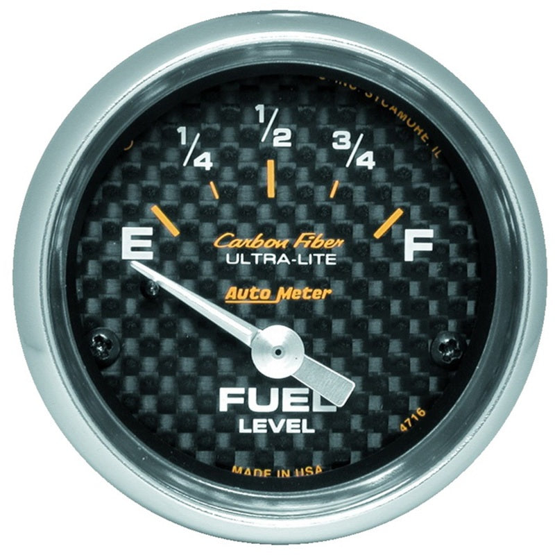 Auto Meter Carbon Fiber 240-33 ohm Fuel Level Gauge - Electric