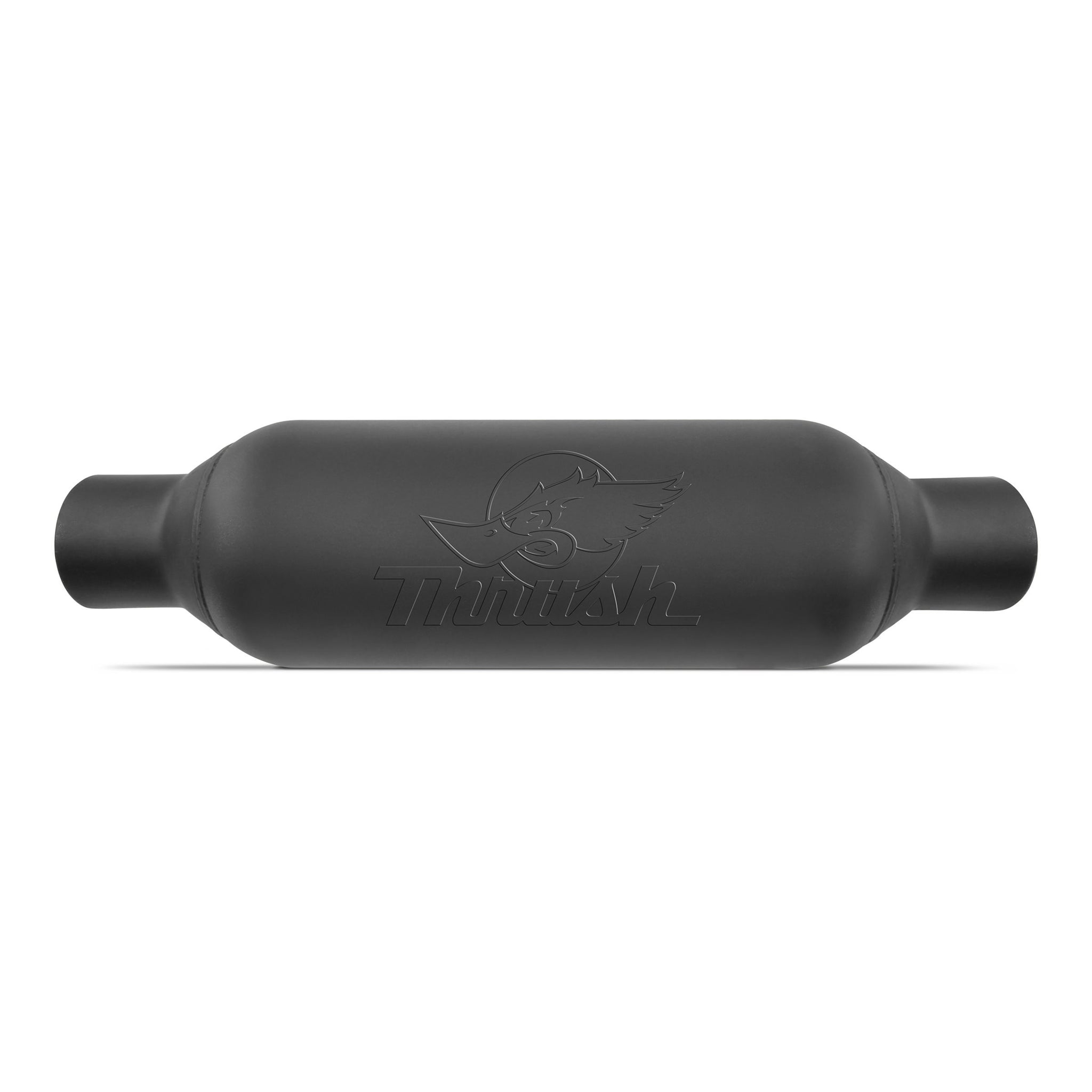 DynoMax Thrush Rattler Muffler 2-1/2" Center Inlet/Outlet 5 x 12-1/2" Oval Body 18" Long - Steel