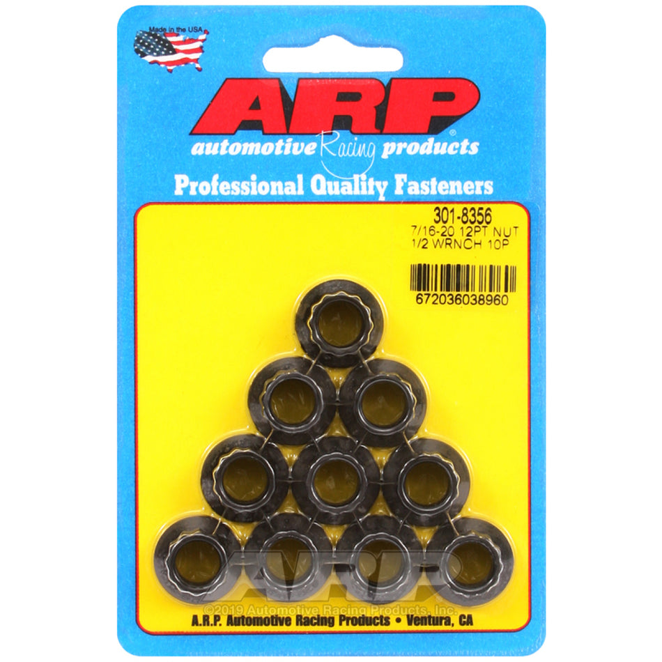 ARP 7/16-20" Thread Nut 1/2" 12 Point Head Chromoly Black Oxide - Universal