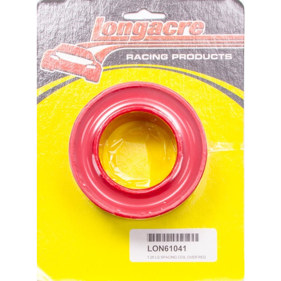 Longacre 1-1/4 " Large Spacing Coil-Over Spring Rubber - Red (Medium)