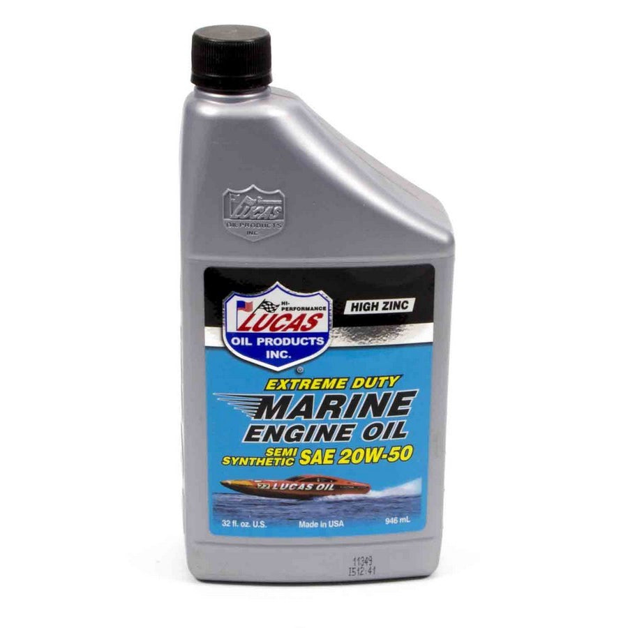 Lucas Oil Products ZDDP Motor Oil 20W50 Semi-Synthetic 1 qt - Marine