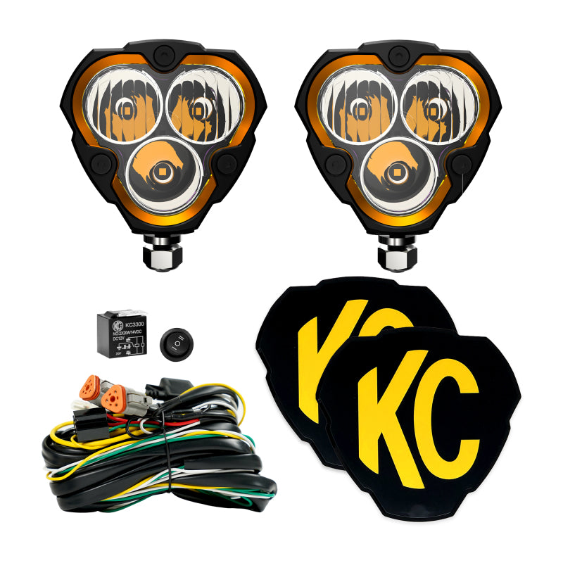 KC HiLiTES Flex Era 3 LED Light Assembly - Combo - 40 Watts - 2 White LED - Bumper/Pillar/Ditch Mount - Aluminum