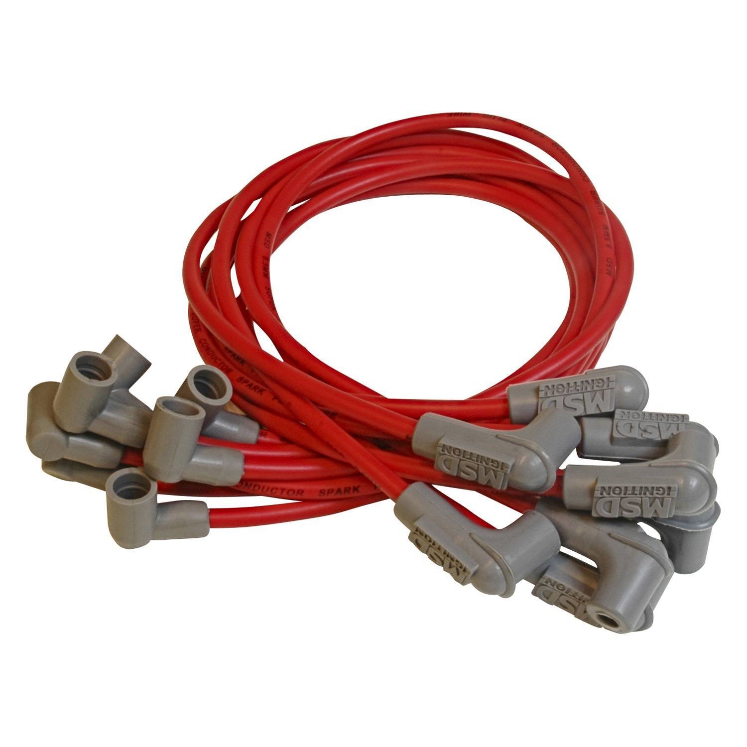 MSD Custom Fit Super Conductor Spark Plug Wire Set - (Red)