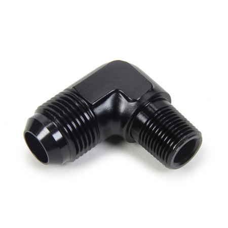 Triple X Race Co. Adapter Fitting 90 Degree 3 AN Male to 3/8" NPT Male Aluminum - Black Anodize