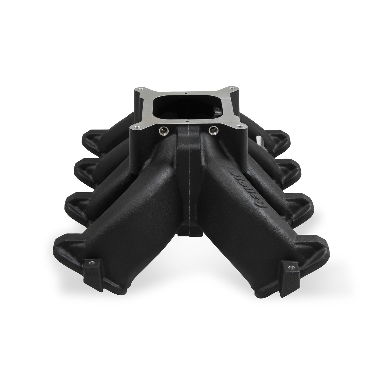 Holley EFI LS Split Intake Manifold - Square Bore - Single Plane - Black Ceramic - LS1/LS2/LS6 - GM LS-Series