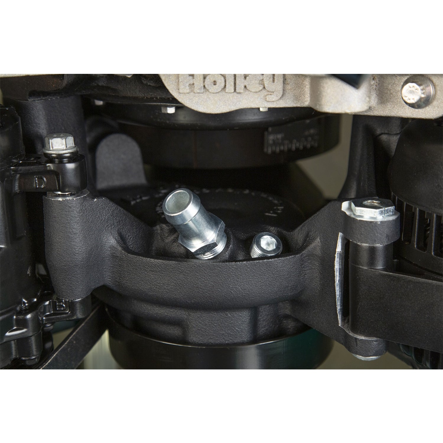 Holley 6 Rib Serpentine Pulley Kit - Aluminum - Black - Small Block Chevy
