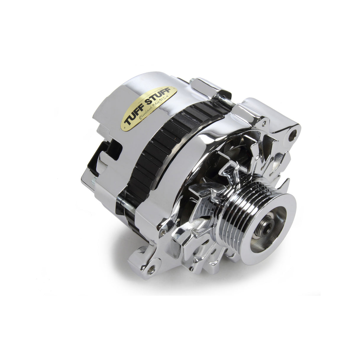 Tuff-Stuff Mini Racer Alternator - 120 amp - 12V - 1-Wire - 6 Groove Serpentine Pulley - Chrome - GM