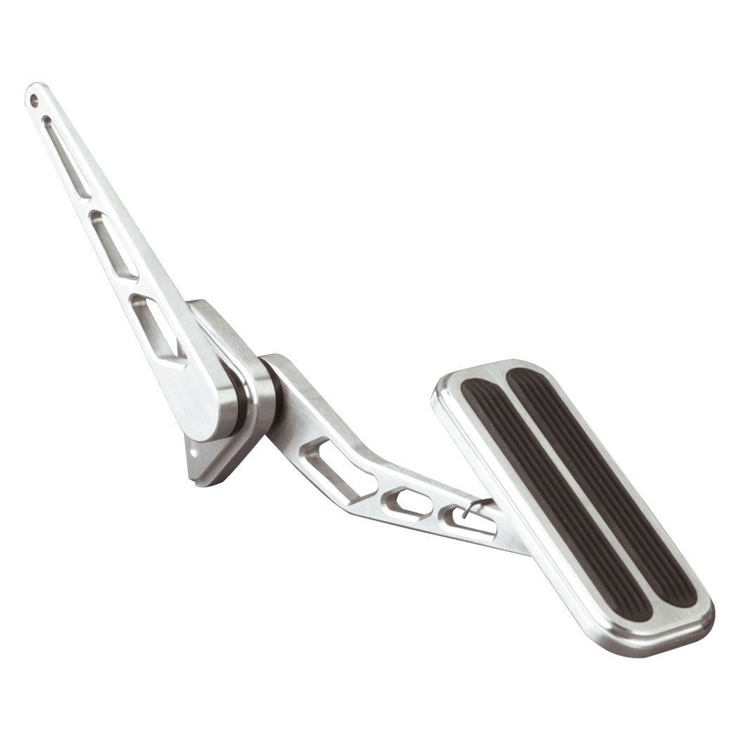 Lokar XL Gas Pedal - Firewall Mount - Rubber Pads - Aluminum - Brushed - Universal