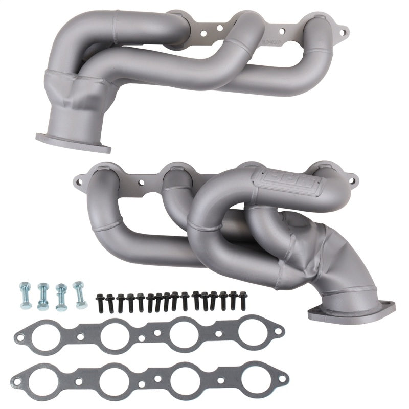 BBK Performance Tuned Length Shorty Headers - 1.75 in Primary - Stock Collector Flange - Titanium Ceramic - GM LS-Series - Chevy Camaro 2010-14 - Pair