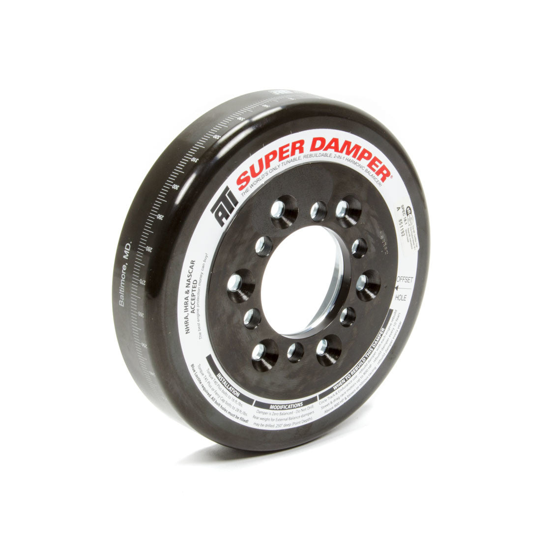ATI SFI 18.1 Harmonic Balancer Shell - 7.074 in OD - Black Paint - ATI Super Damper - Internal Balance - Mopar V8