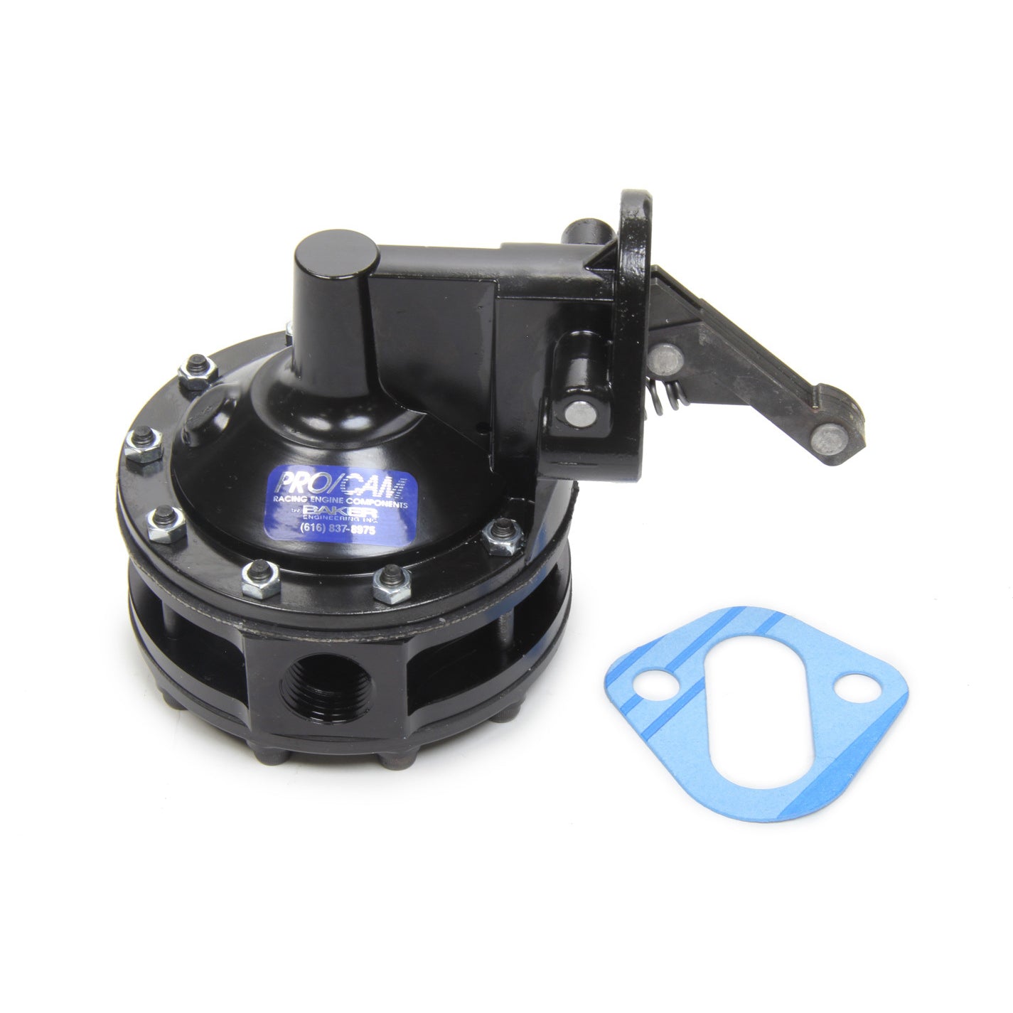 PRO/CAM Marine Style Fuel Pump - Mechanical - 130 gph at 7-1/2 psi - 1/2" NPT Female Inlet/Outlet - Small Block Chevy