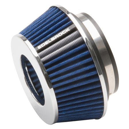 Edelbrock Pro-Flo Air Filter Element Conical 6-1/8" Base - 4-3/4" Top OD - 3-3/4" Tall - Chrome/Blue