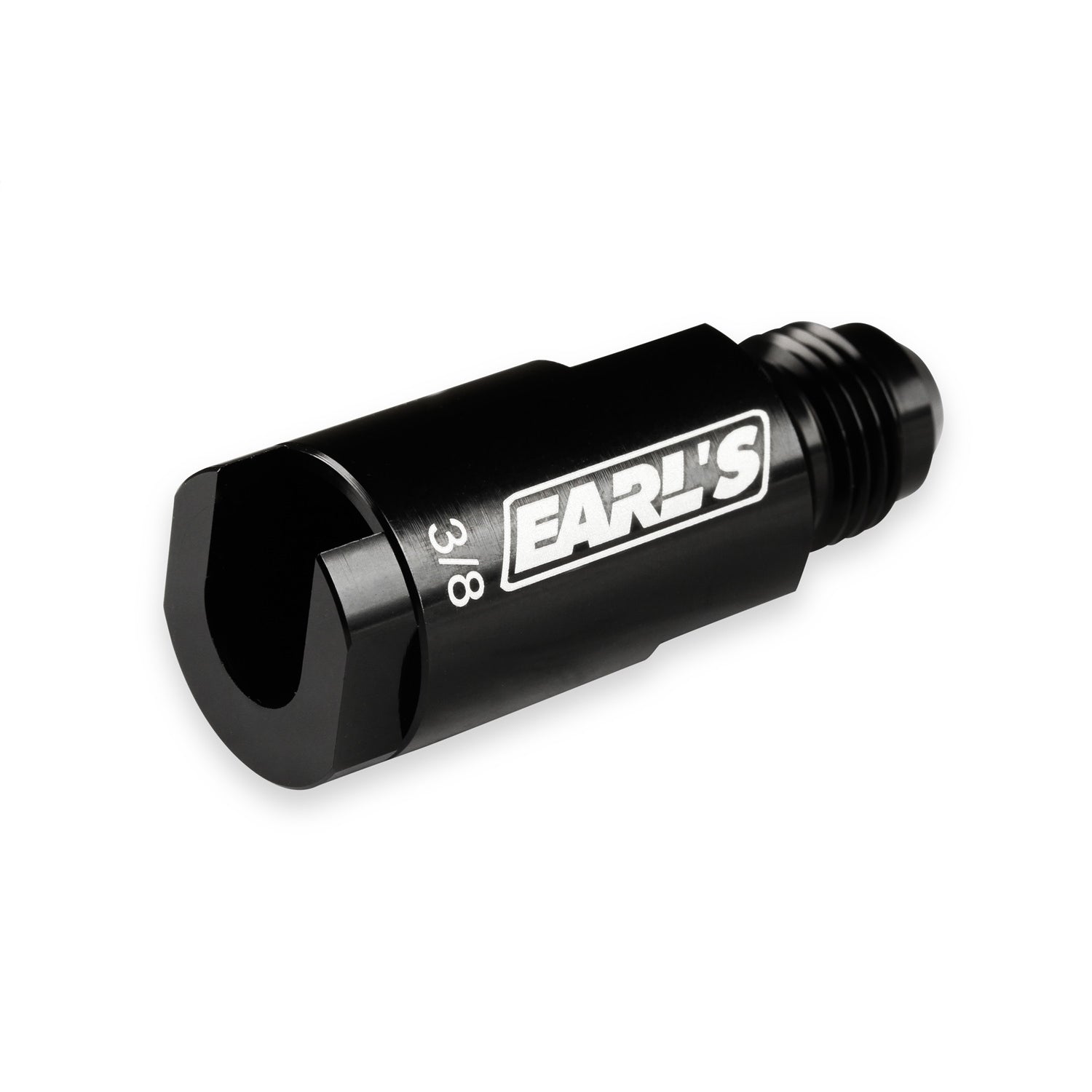 Earl's Fuel Line Adapter Fitting - Straight - 3/8" SAE Female Quick Disconnect to 6 AN Male - Aluminum - Black