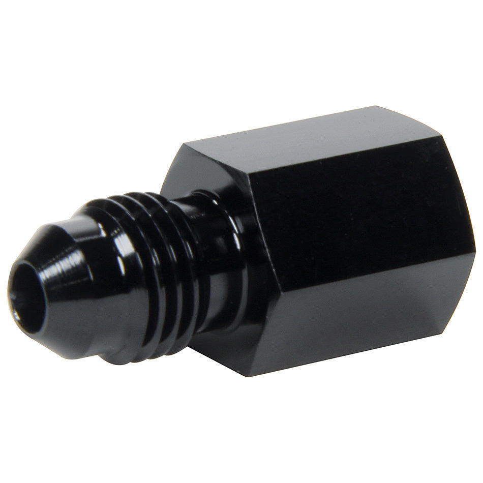 Allstar Performance Gauge Adapter - Straight - 3 AN Male to 1/8" NPT Gauge Port - Black Anodize