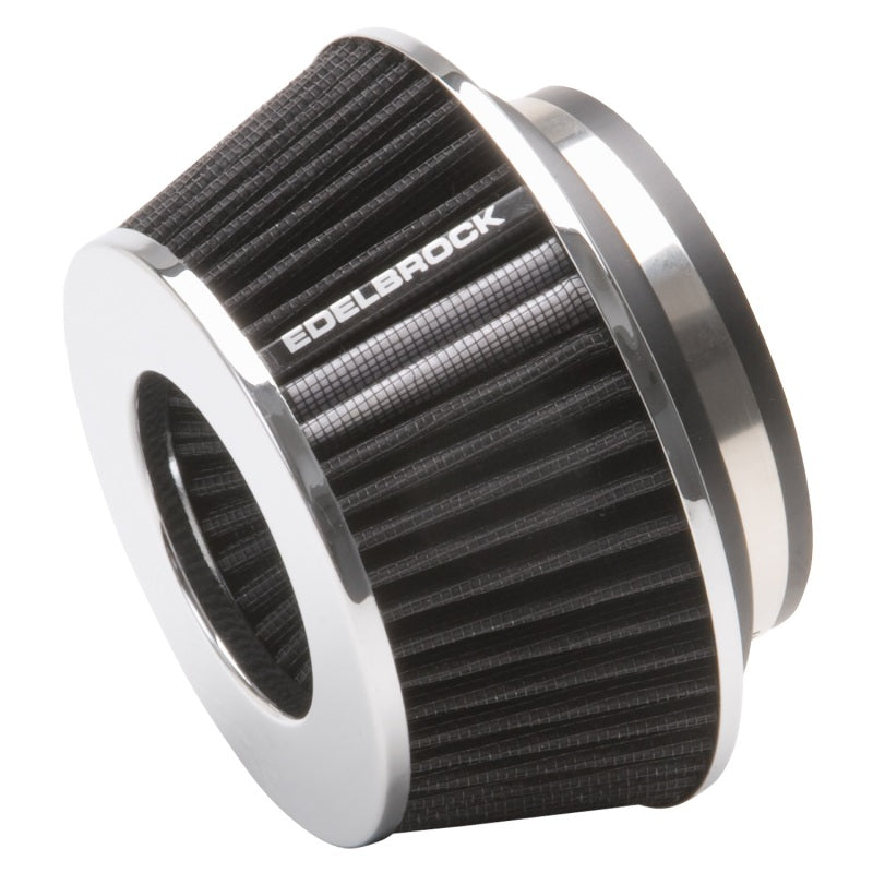 Edelbrock Pro-Flo Air Filter Element Conical 6-1/8" Base - 4-3/4" Top OD - 3-3/4" Tall - Chrome/Black