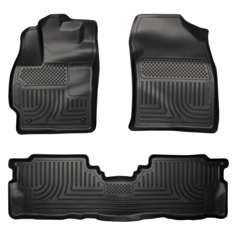 Husky Liners Front/2nd Seat Floor Liner Weatherbeater Plastic Black - Toyota Prius 2012-15