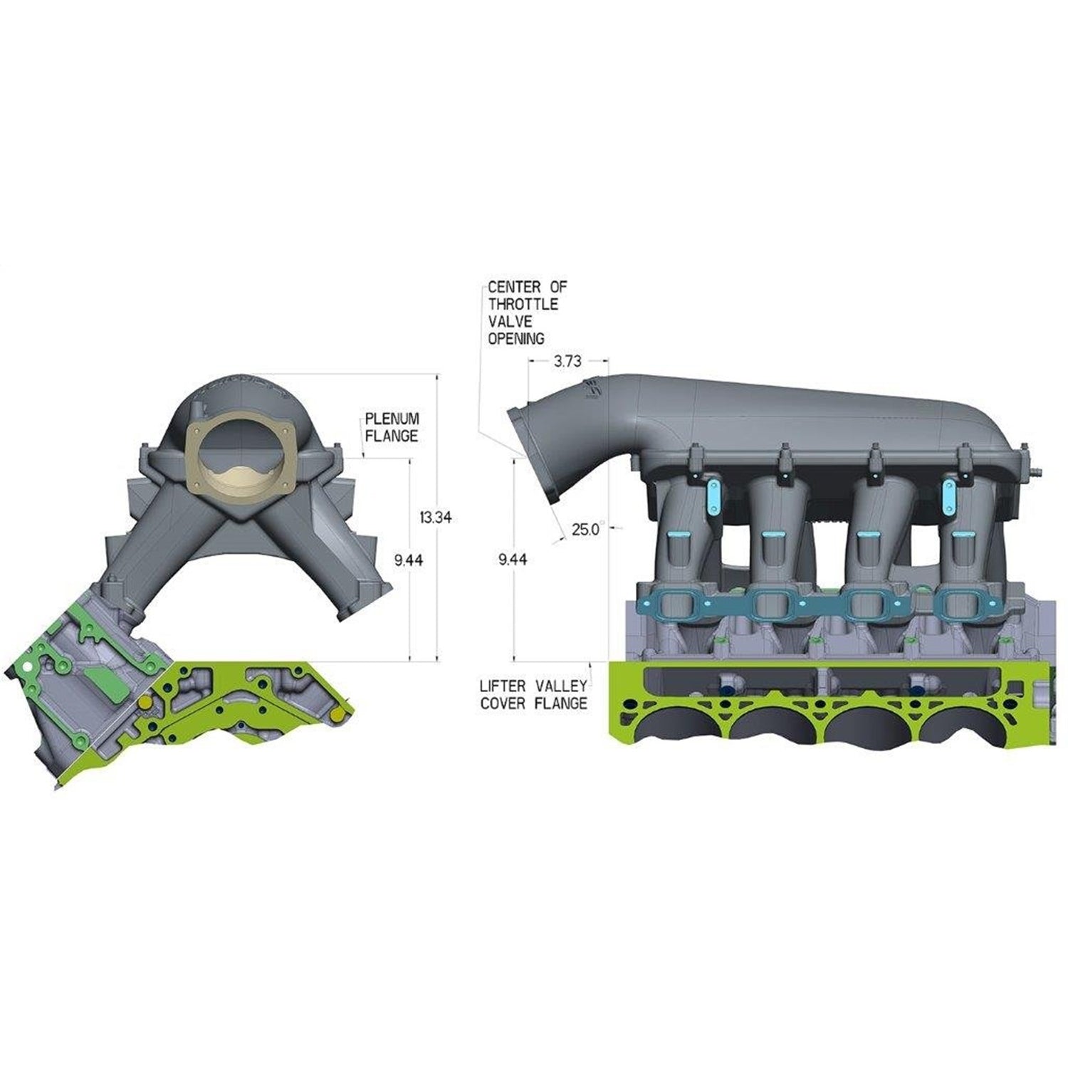 Holley Hi-Ram Intake Manifold - 95mm TB - GM LT1 w/EFI Port Provisions