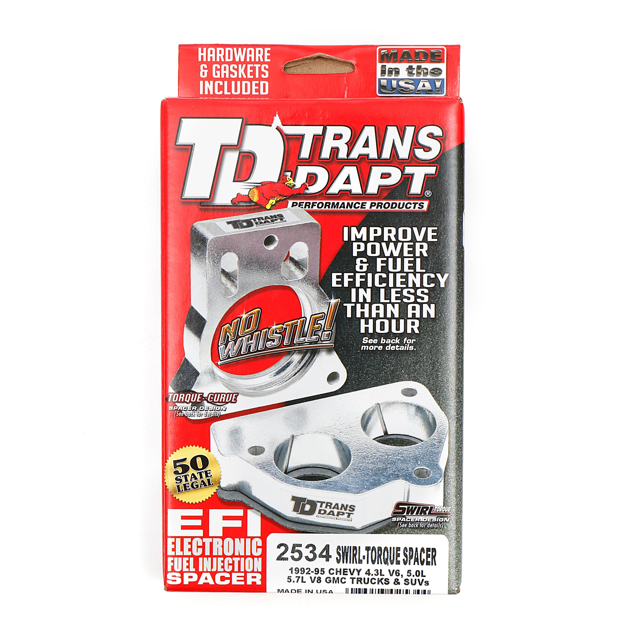 Trans-Dapt Throttle Body Spacer - 1" Thick - Small Block Chevy/V6