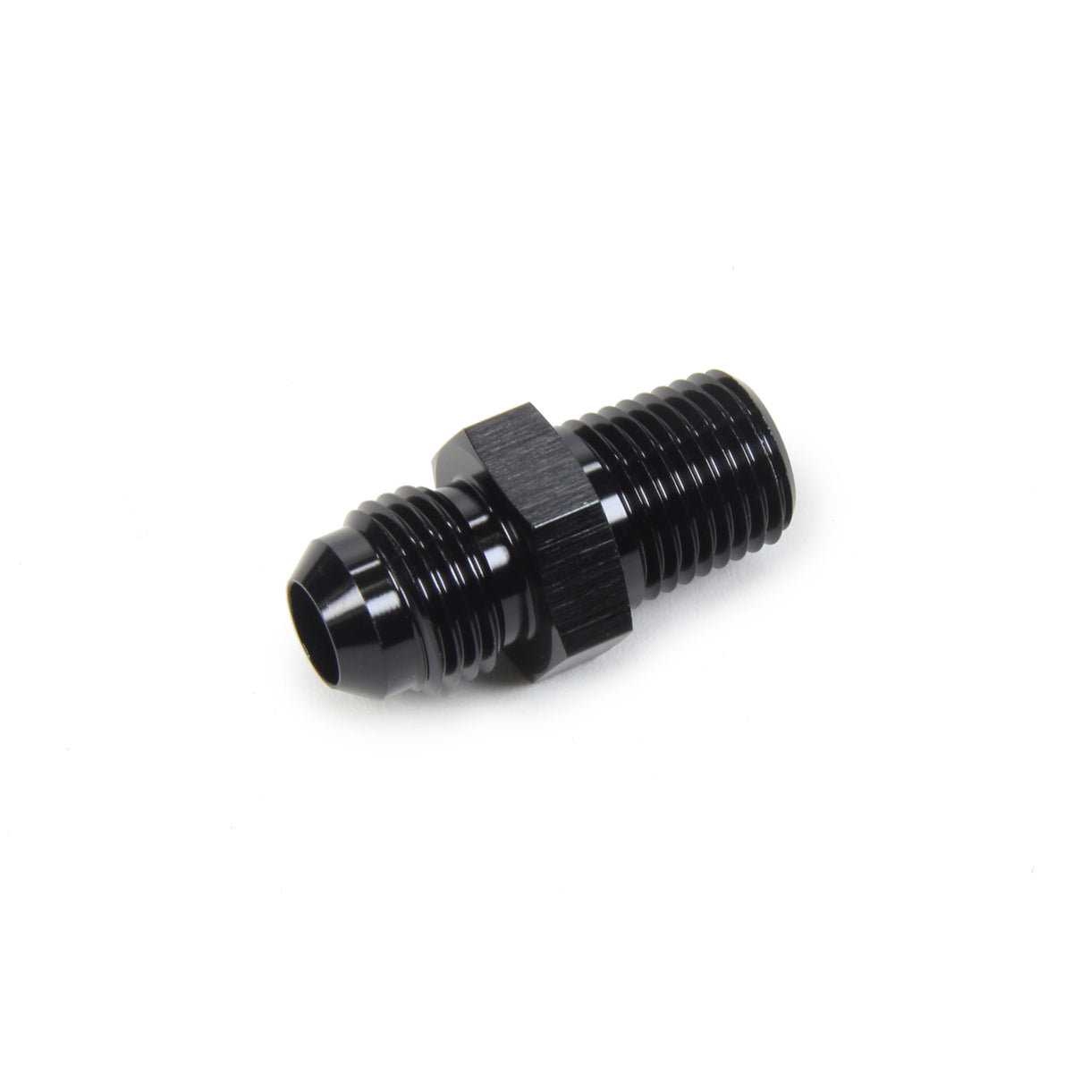 Triple X Race Co. Adapter Fitting Straight 6 AN Male to 1/4" NPT Male Aluminum - Black Anodize