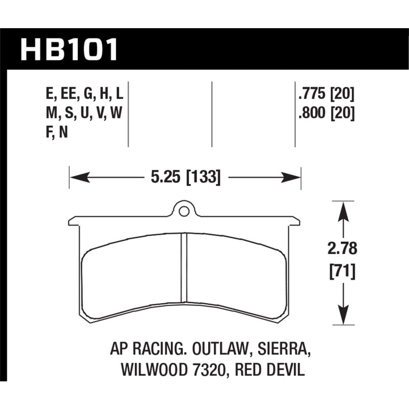 Hawk Performance DTC-60 Compound Brake Pads High Torque High Temperature Wilwood Superlite/XL Caliper - Set of 4