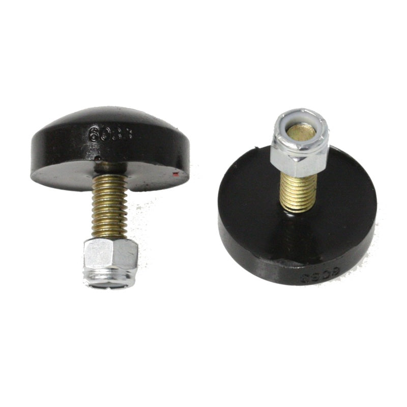 Energy Suspension Hyper-Flex Bump Stop - 0.688 in Tall - 1.625 in OD - 3/8 in Stud - Lock Nut - Black - Universal - Pair
