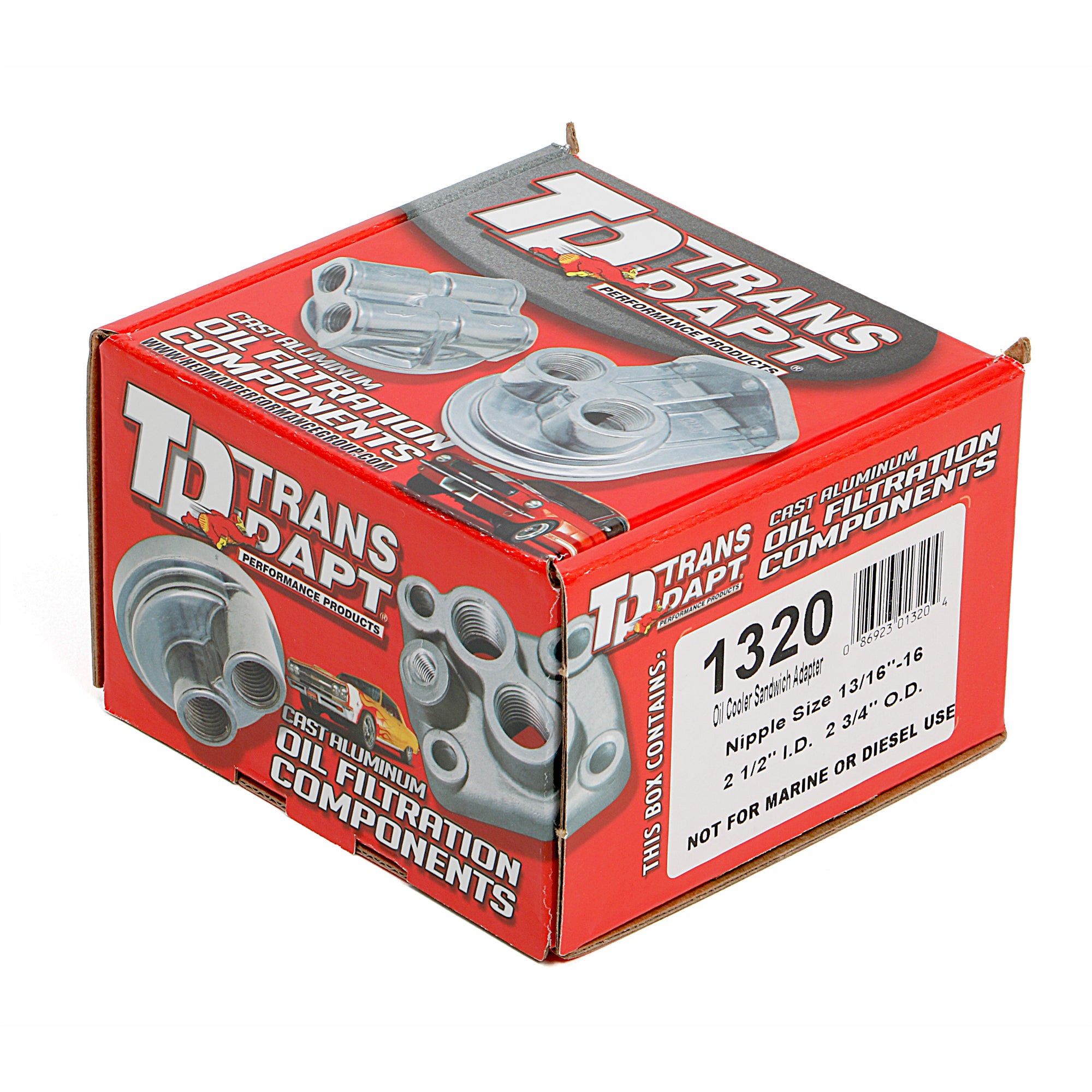 Trans-Dapt Sandwich Oil Cooler Adapter - 13/16-16 in Center Thread