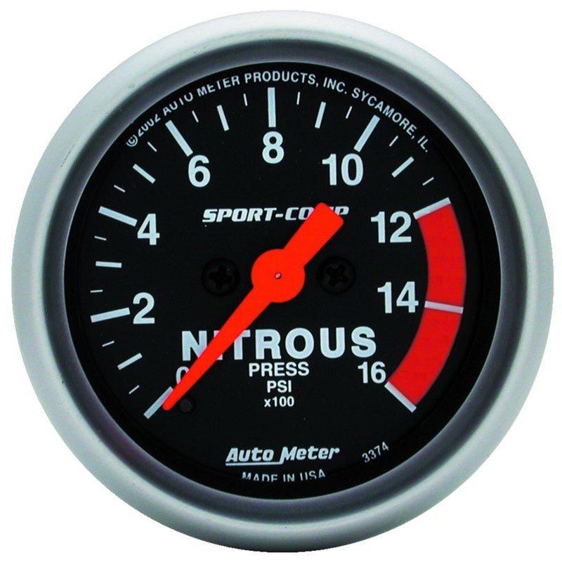 Auto Meter Sport-Comp Electric Nitrous Pressure Gauge - 2-1/16 in.