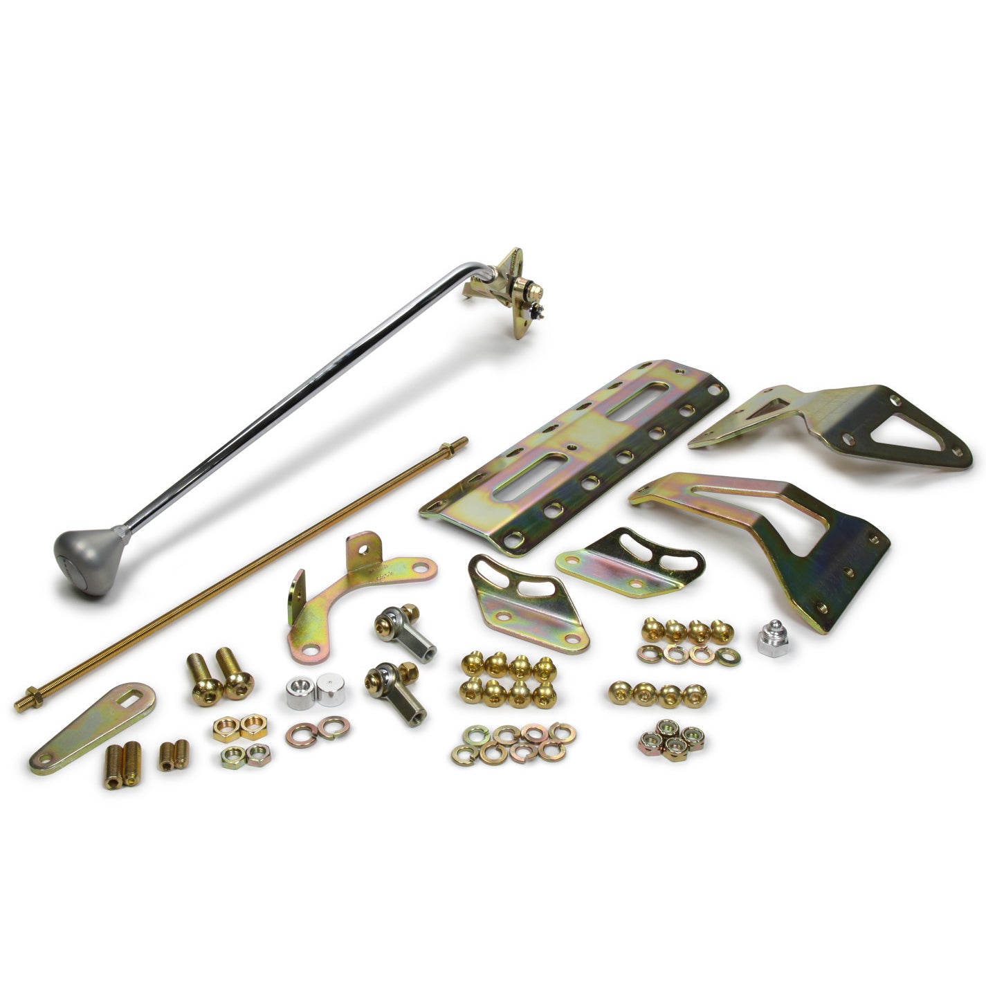Lokar Nostalgia Shifter - Automatic - Transmission Mount - 23" Stick - Brushed Aluminum Mushroom Knob - 700R4