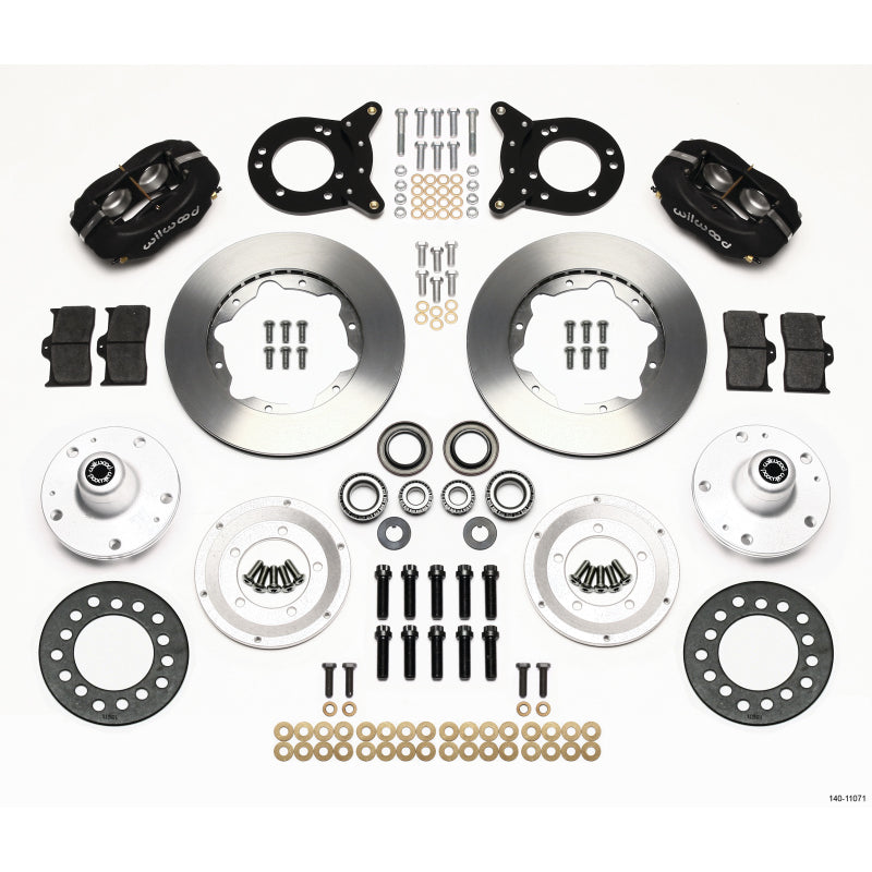 Wilwood Forged Dynalite Pro Series Front Brake Kit - Black Anodized Caliper - Plain Face Rotor