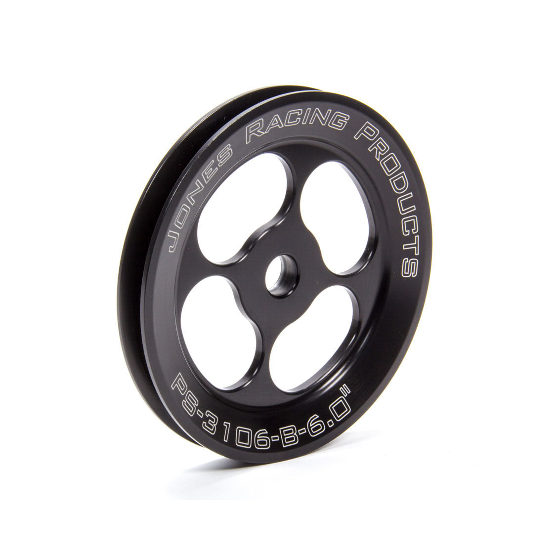 Jones Racing Products V-Belt Power Steering Pulley 1 Groove Press-On 6" Diameter - Aluminum