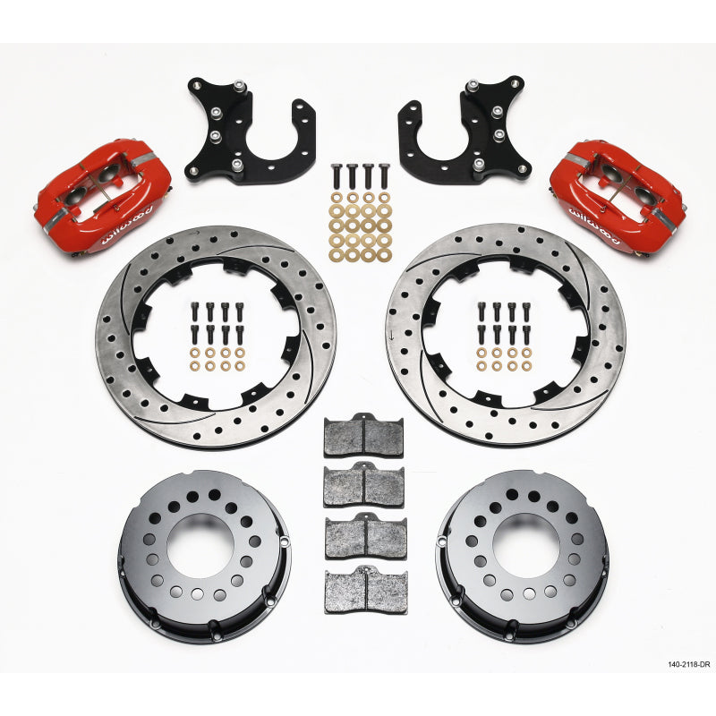 Forged Dynalite Pro Series Rear Brake Kit - 12" Drilled/Slotted Iron Rotor - Offset Hat