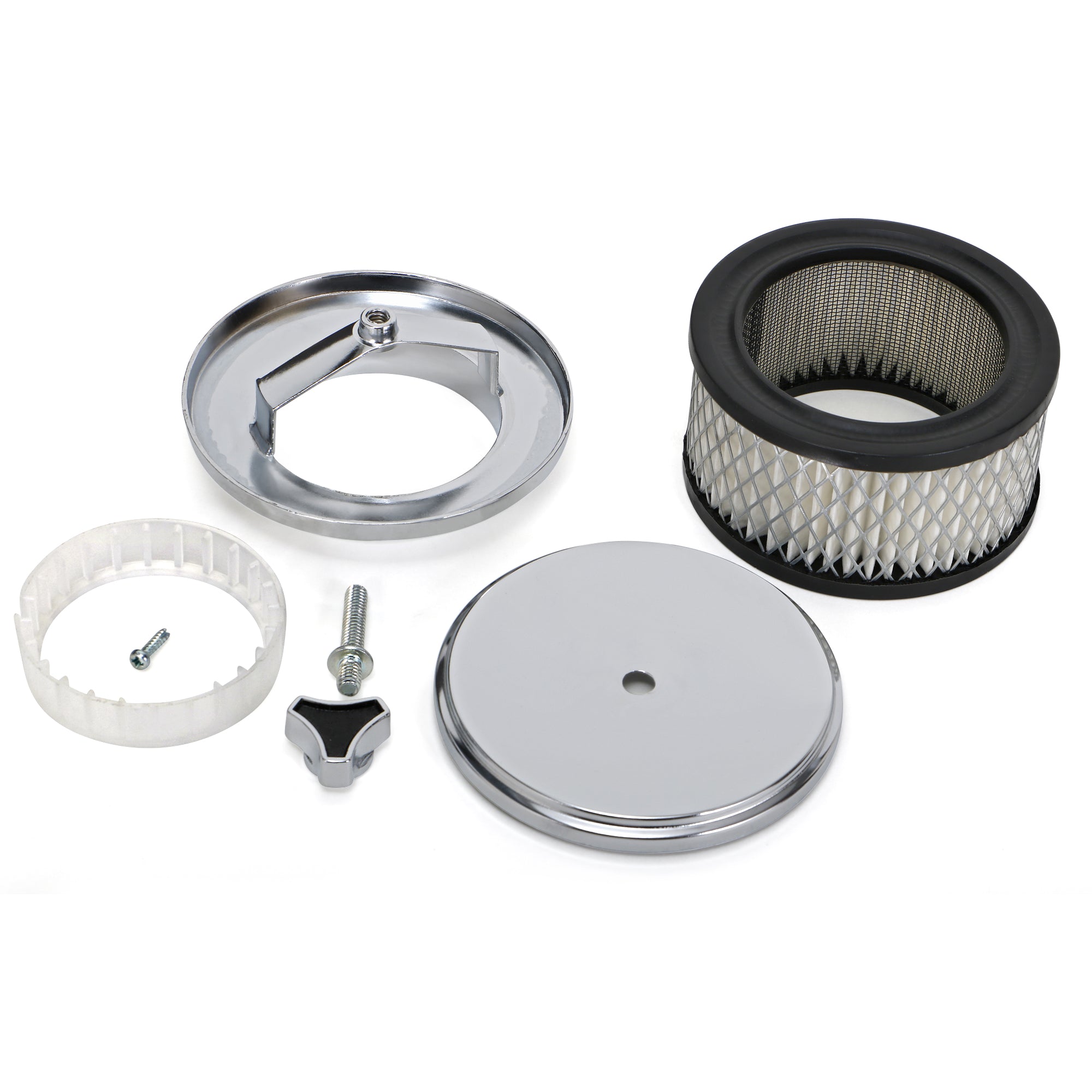 Trans-Dapt Chrome Air Cleaner Deep Dish Style - 4" Diameter