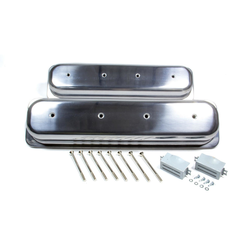 Racing Power Polished Aluminum Valve Covers - Short - SB Chevy 87-97 Valve Covers - No Holes