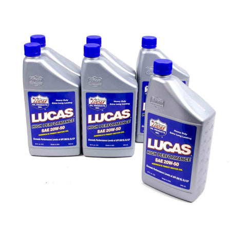 Lucas Oil Products High Performance Plus Motor Oil 20W50 Conventional 1 qt - Set of 6