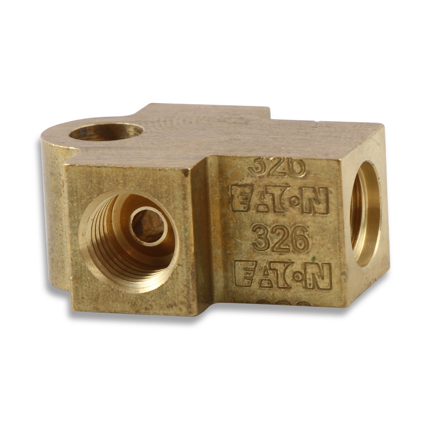 Earl's Brass Tee Adapter - 3/8-24 I.F. On Sides, 3/8-24 Straight Thread On Branch, 1/4" Mounting Hole