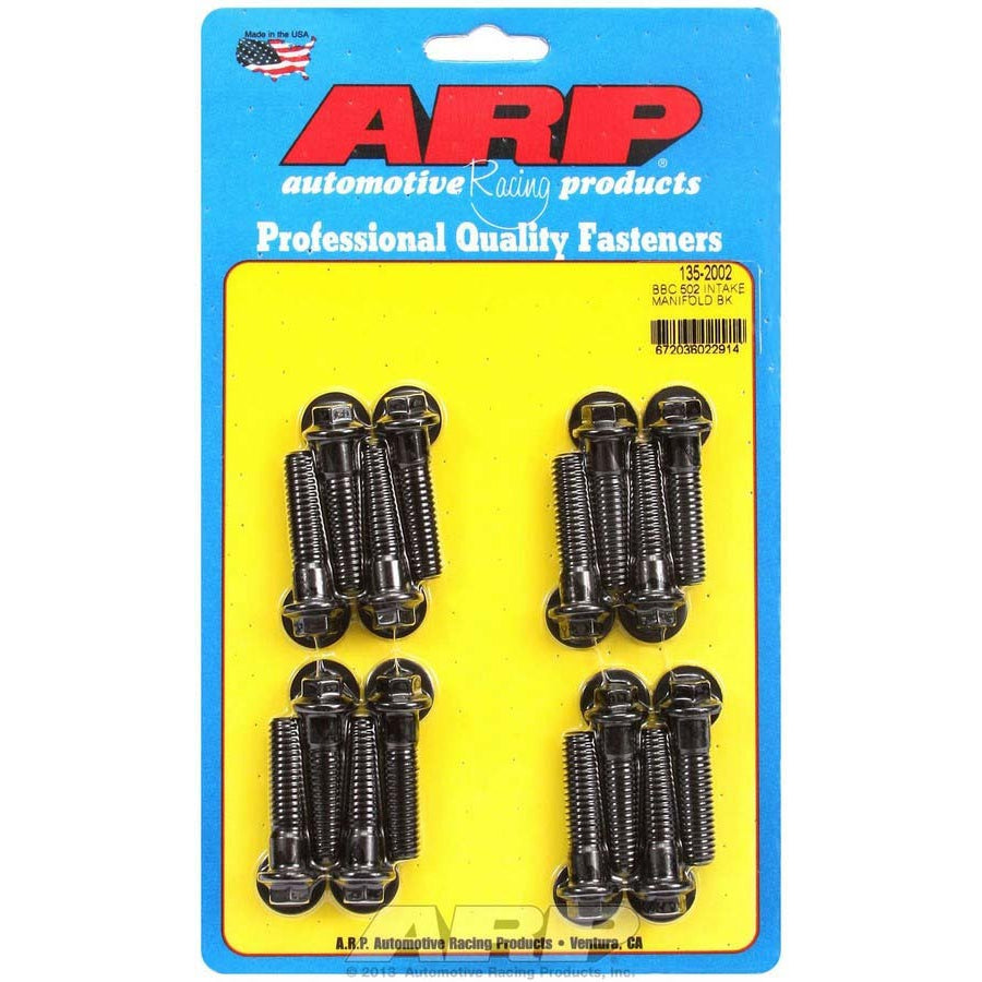 ARP Intake Manifold Bolt Kit - Hex Head - Chromoly - Black Oxide - Big Block Chevy 135-2002