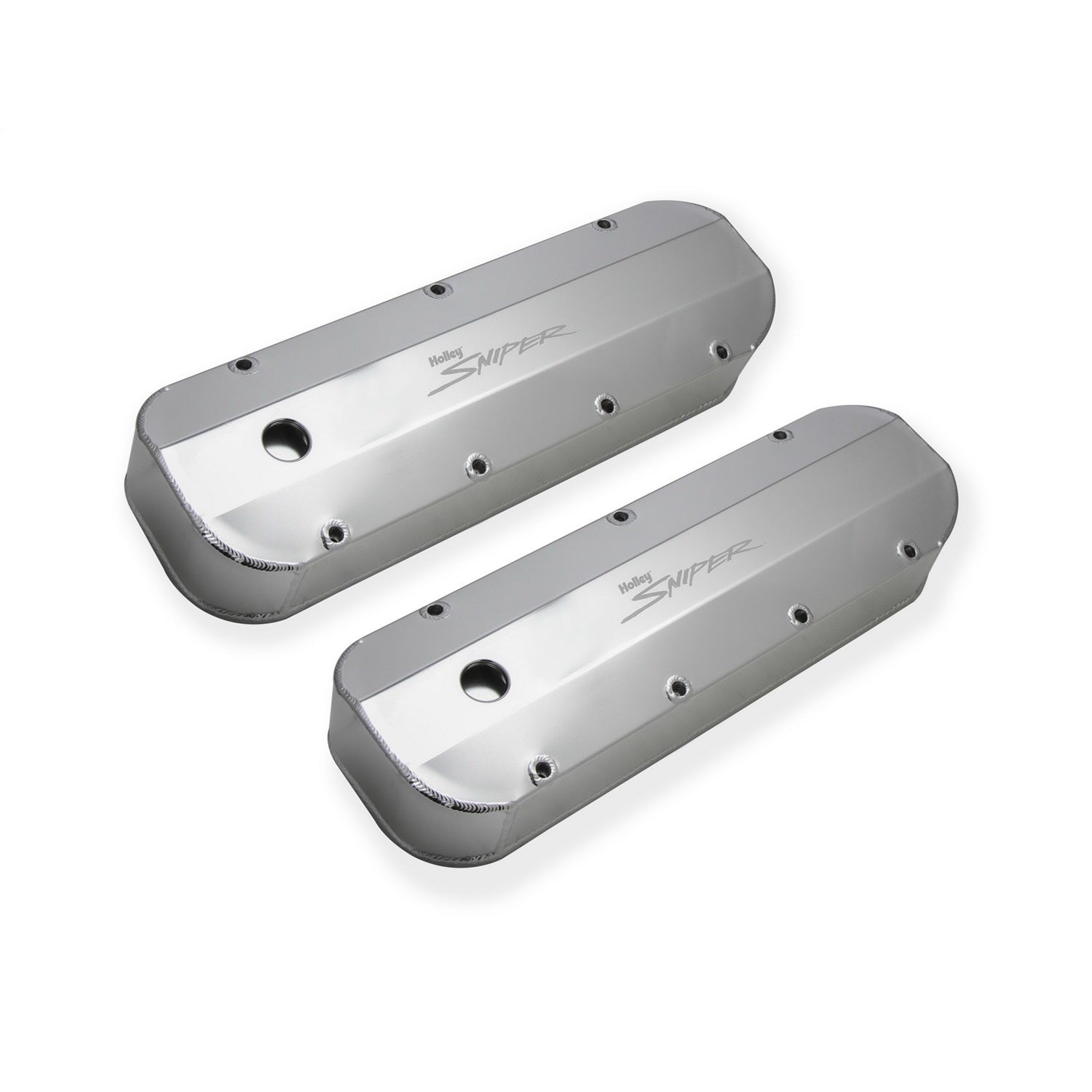 Sniper Fabricated Aluminum Valve Cover - Chevy Big Block - Silver Finish