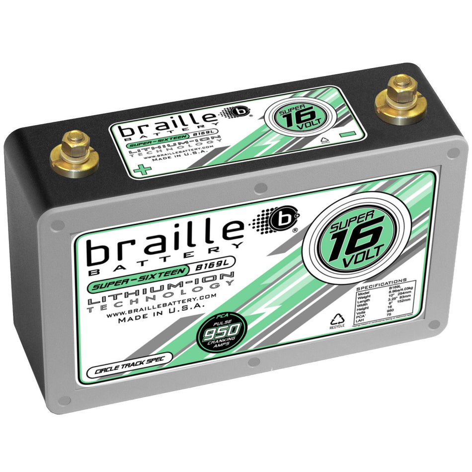 Braille Battery Super-Sixteen Battery Lithium 12 V 950 Cranking Amps - Top Post Screw" Terminals