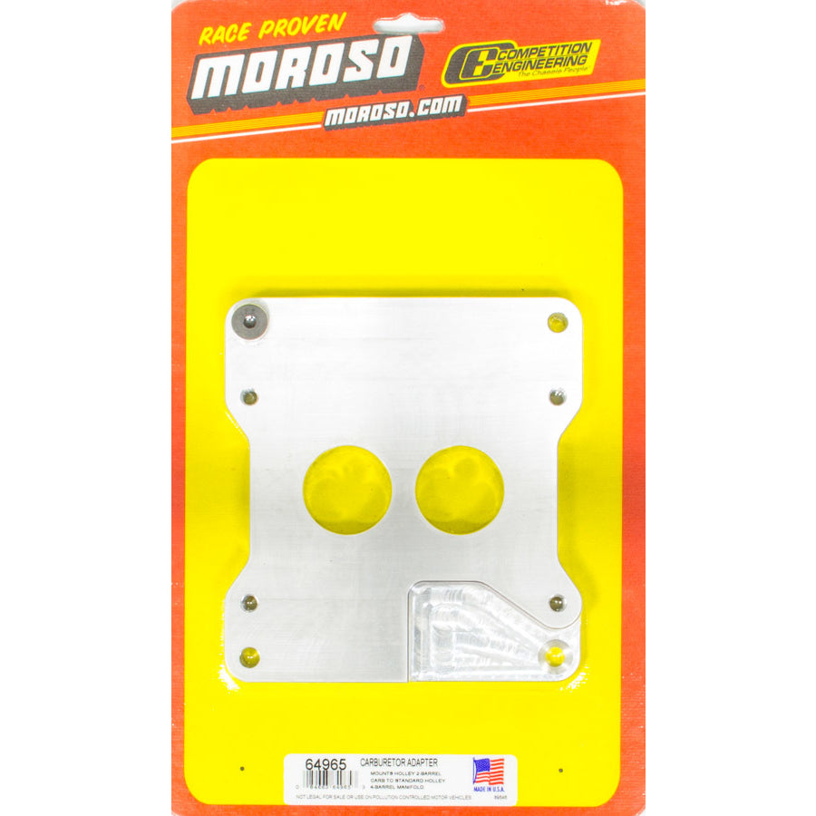 Moroso 3/4" Billet Carburetor Adapter - Adapts Holley 2300/2305 2-BBl Carb to Holley 4150/4160 4-BBl Intake Manifolds