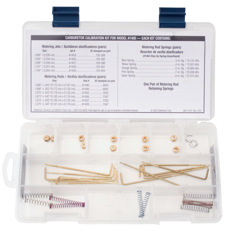 Edelbrock Performer Series Carburetor Calibration Kit - For (1405) Carburetor