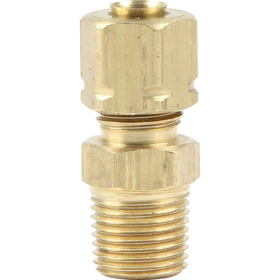Allstar Performance 1/8 in NPT Male Thread to 3/16 in Nylon Hose Straight Nylon Brake Hose Adapter - Compression - Brass