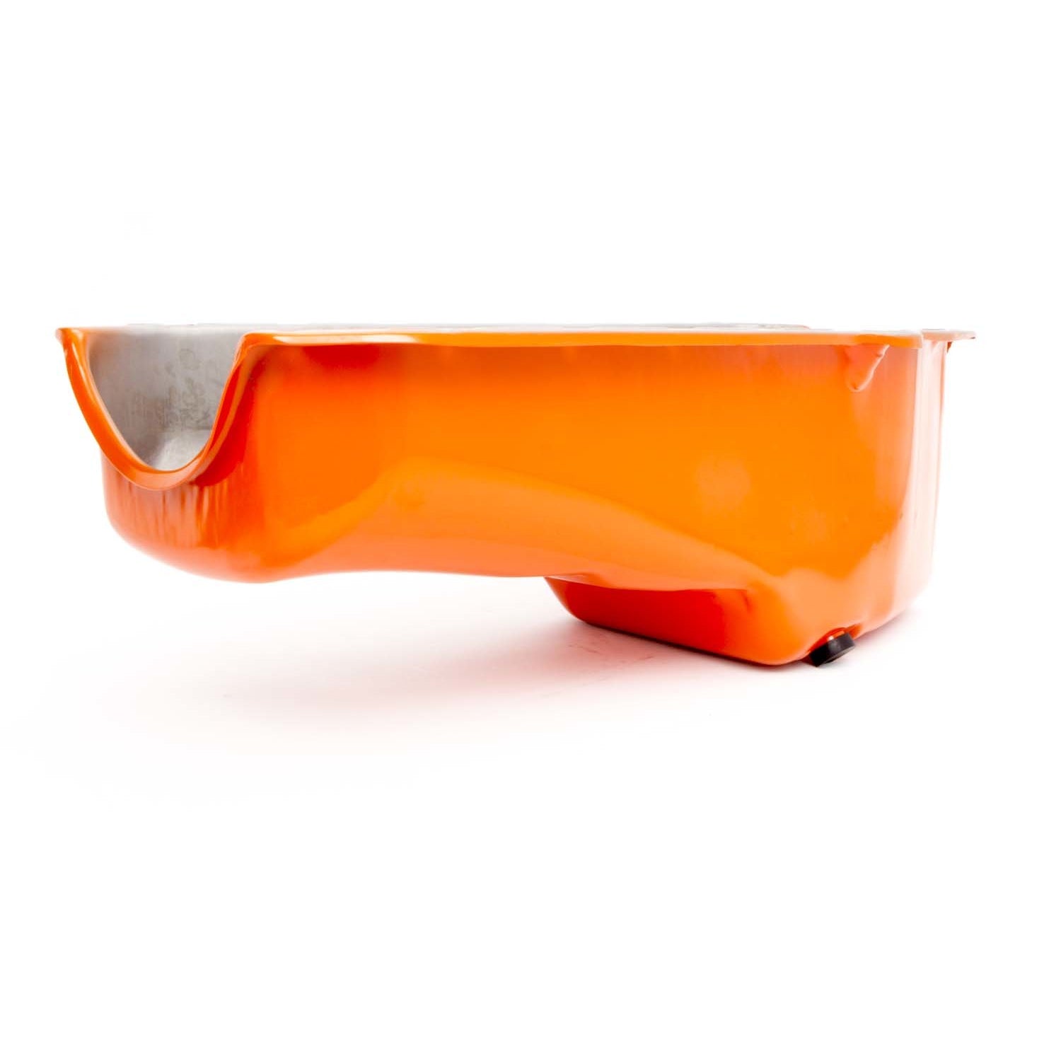 Racing Power Rear Sump Engine Oil Pan 4 qt Stock Depth Steel - Orange Paint
