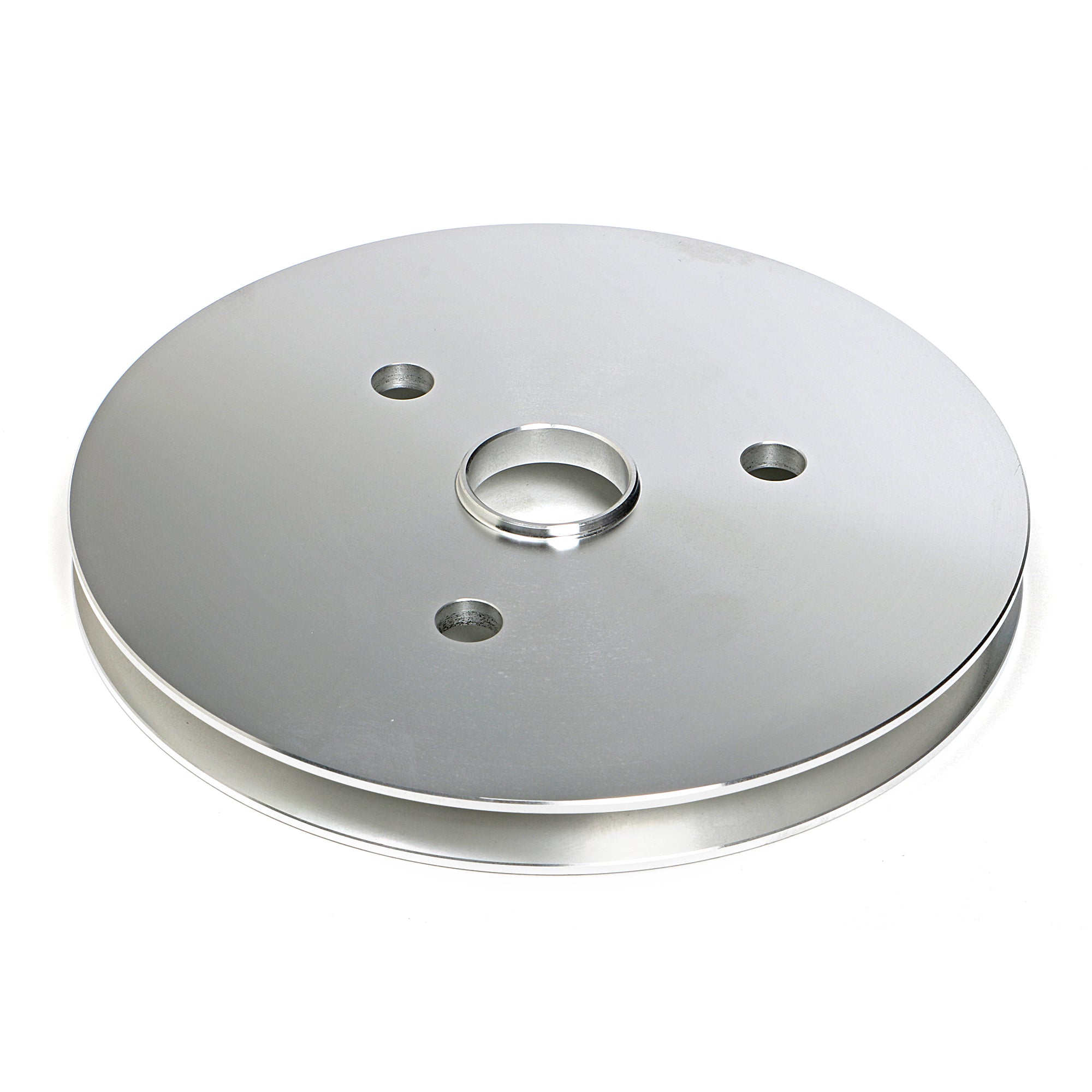Trans-Dapt V-Belt 1 Groove Crankshaft Pulley - 6.563 in Diameter - Machined Aluminum - Short Water Pump - Small Block Chevy