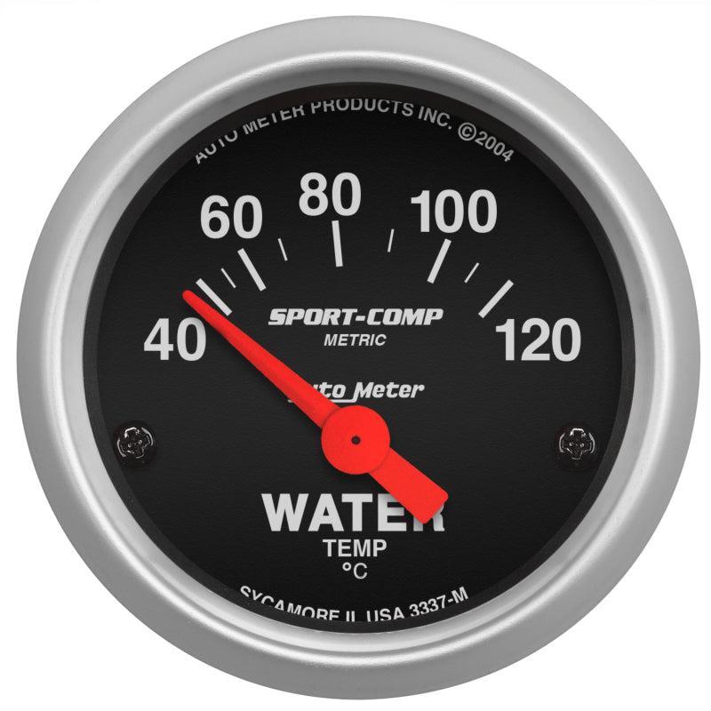 Auto Meter Sport-Comp Electric Water Temperature Gauge - 2-1/16"