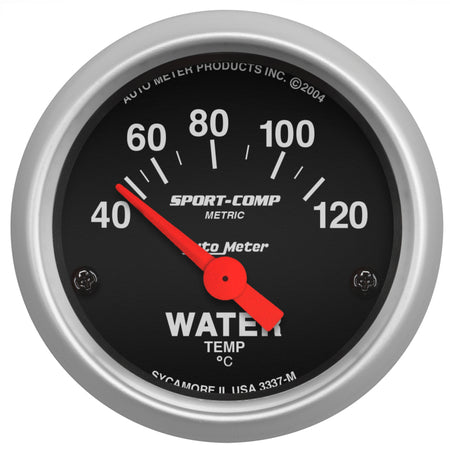 Auto Meter Sport-Comp Electric Water Temperature Gauge - 2-1/16"