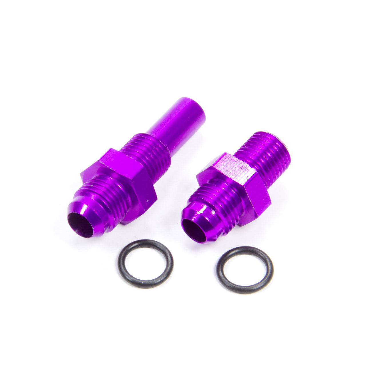 TCI Automotive Transmission Cooler Fitting Straight 6 AN Male to 6 AN Male O-Ring Aluminum - Blue Anodize