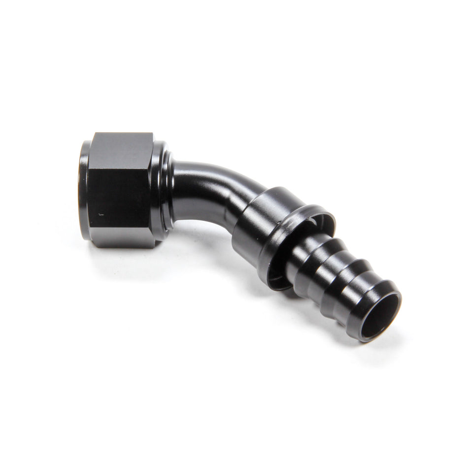 Triple X Race Co. Hose End Fitting 45 Degree 12 AN Hose to 12 AN Female Aluminum - Black Anodize