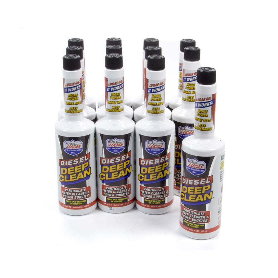 Lucas Oil Products Diesel Deep Clean Fuel Additive DPF Cleaner 1 qt Diesel - Set of 12