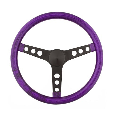 Grant Steering Wheels Metal Flake Steering Wheel 13-1/2" Diameter 3-Spoke - Purple Metal Flake Grip
