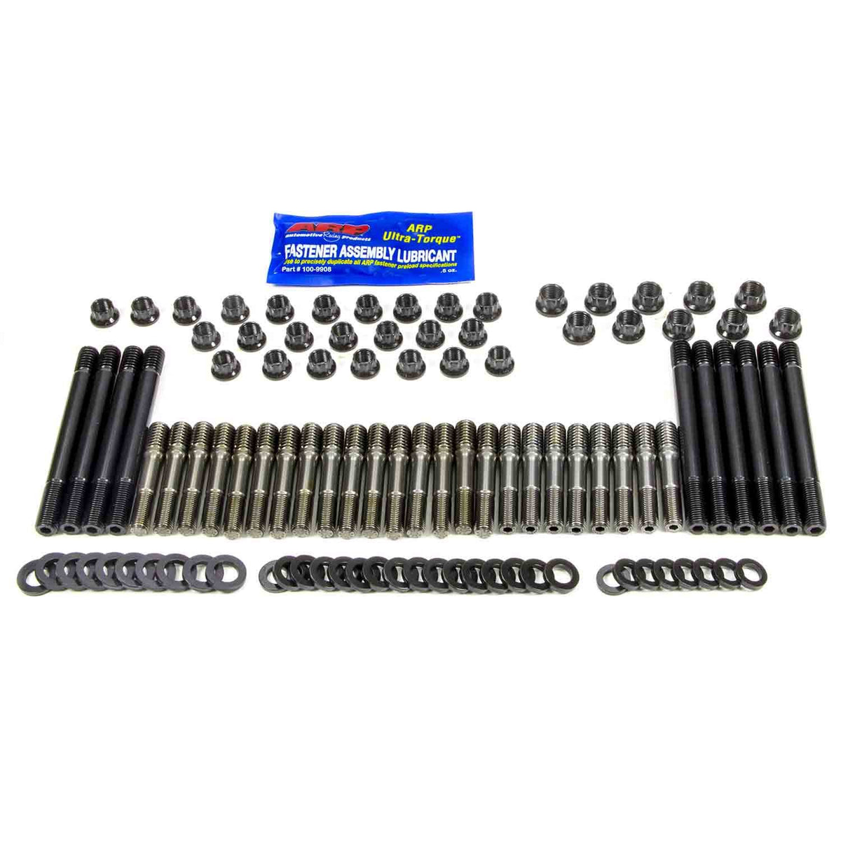 ARP Cylinder Head Stud Kit - 7/16 in Studs - 12 Point Nuts - Chromoly - Black Oxide - Aftermarket Head - Small Block Chevy